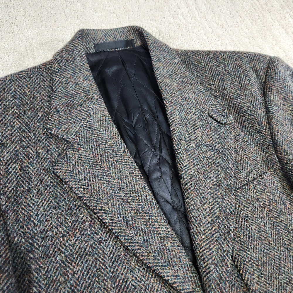 Vintage LL Bean Blazer Sport Coat Men Small Heavy Herringbone Tweed Quilt‎ Lined